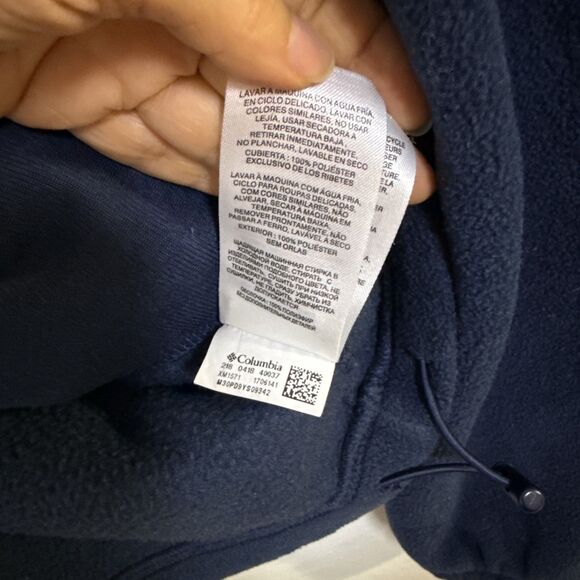 Columbia Steens Mountain Fleece Jacket Mens Blue Full Zip Outdoor Hike Large - Picture 9 of 9